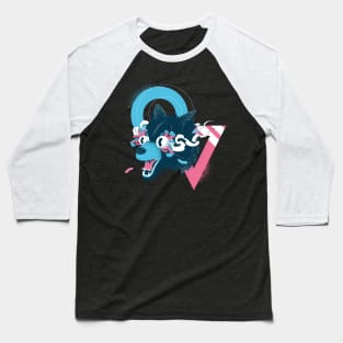 Graffiti Style Black Wolf Baseball T-Shirt